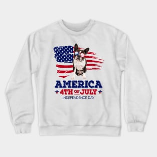 Boston Terrier Flag USA - America 4th Of July Independence Day Crewneck Sweatshirt